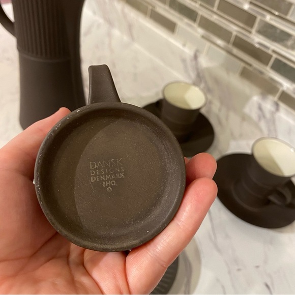 Vintage Dansk Flamestone Coffee service set Coffee pot & Cups & saucers Denmark - Picture 4 of 16